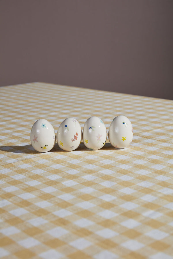 Ditsy Floral Egg, Set of 4, 1.75"x 2.5"