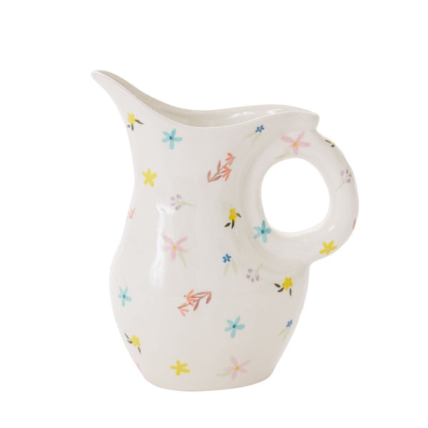 Ditsy Floral Pitcher, 7.5"x 4"x 9.5"