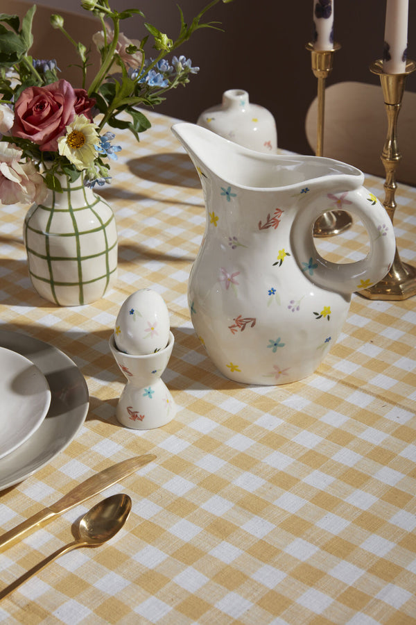 Ditsy Floral Pitcher, 7.5"x 4"x 9.5"