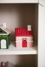 Merrivale House Figurine - Pink/Red, 4.25"