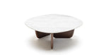 Eden Coffee Table,  Espresso Oak, Marble, 35.4"Dia × 13.8" H