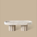 Column Tray, Oval / Travertine