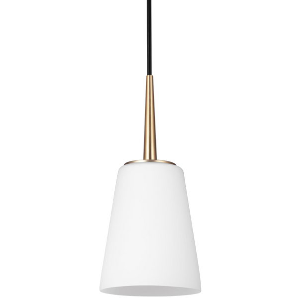 Driscoll One Light Mini-Pendant, Satin Brass