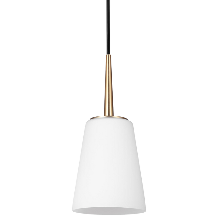 Driscoll One Light Mini-Pendant, Satin Brass