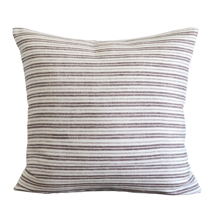 Waverly Stripe Pillow, Cocoa, 22" x 22"