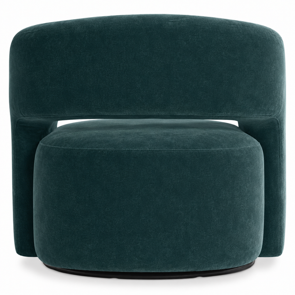 Chloe Fabric Swivel Chair - Blue Velvet