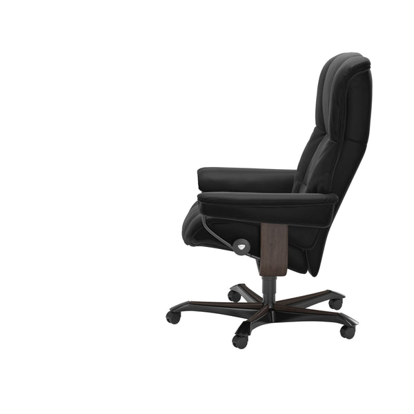 Mayfair Home Office Chair, Medium, Paloma Leather Black/Wenge Stain
