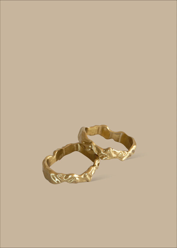 Flow Napkin Ring, Set of 2, Brass