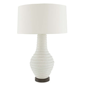 Bartoli Lamp, Ivory Stained Crackle Ceramic