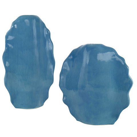 Ruffled Feathers Vases Blue, 2 Sizes