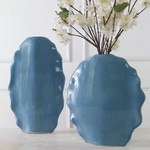 Ruffled Feathers Vases Blue, 2 Sizes