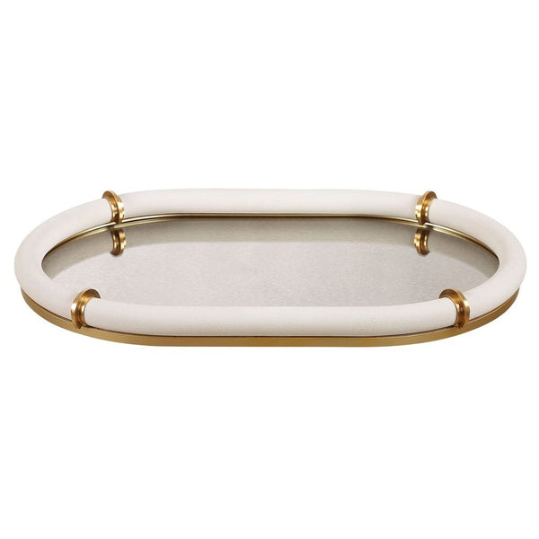 Cyprus Oval Tray - White, 24"W x 16"D