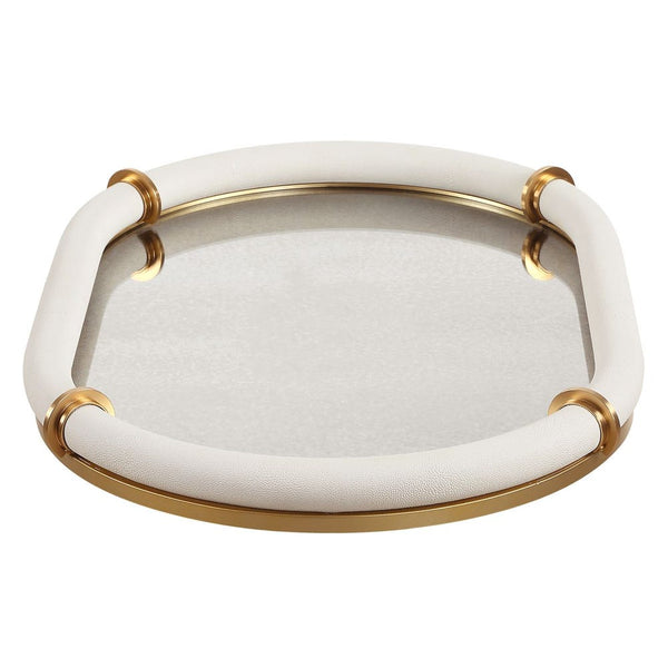 Cyprus Oval Tray - White, 24"W x 16"D