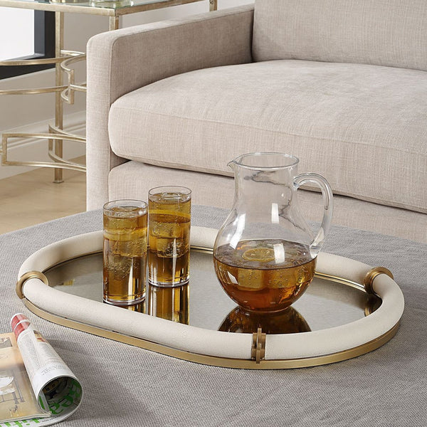 Cyprus Oval Tray - White, 24"W x 16"D