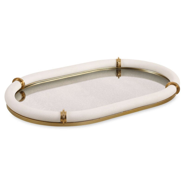 Cyprus Oval Tray - White, 24"W x 16"D