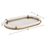 Cyprus Oval Tray - White, 24"W x 16"D