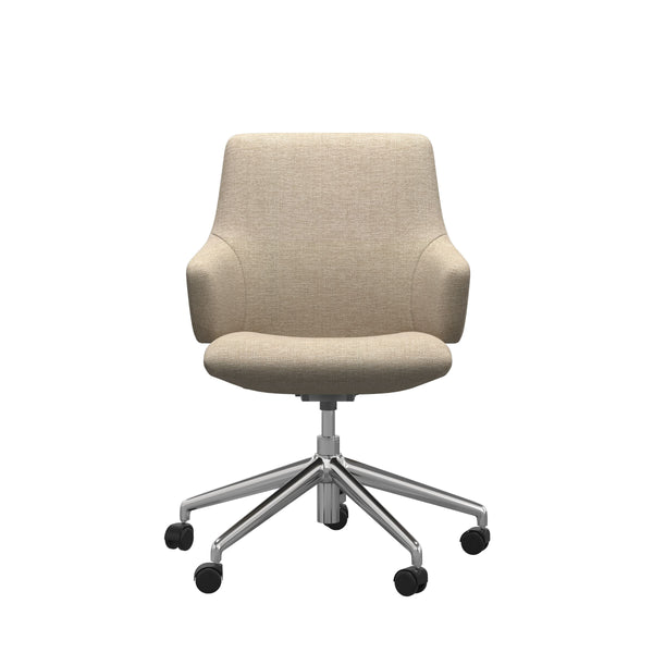 Laurel V2 Office Chair, Low Back with Arms, Daisy Beige/Polished