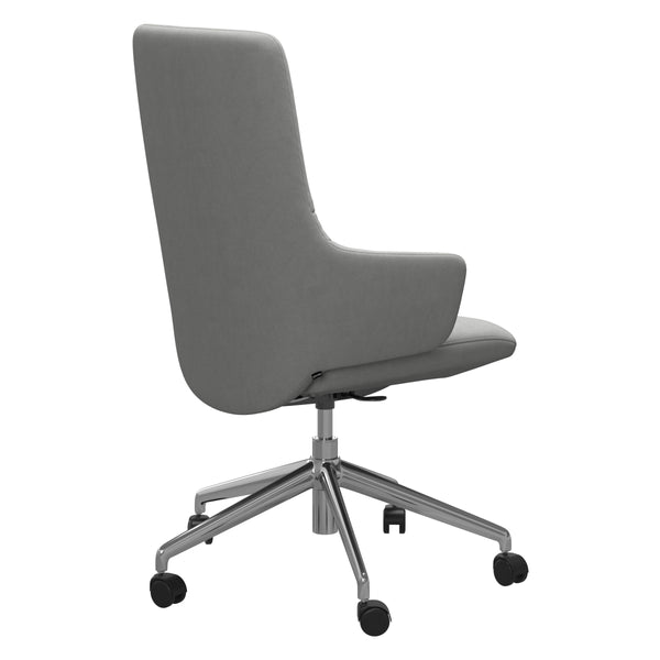 Mint V2 Office Chair, Low Back with Arms, Dinamica Grey/Polished