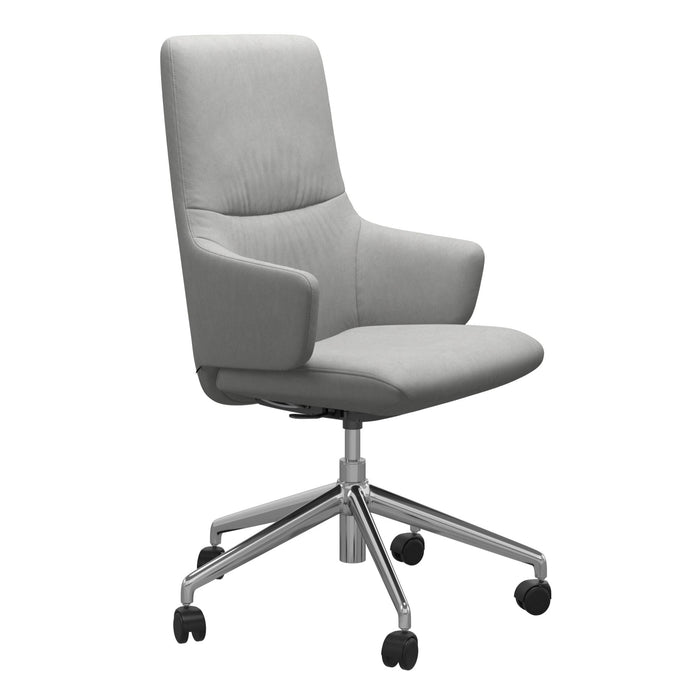 Mint V2 Office Chair, Low Back with Arms, Dinamica Grey/Polished