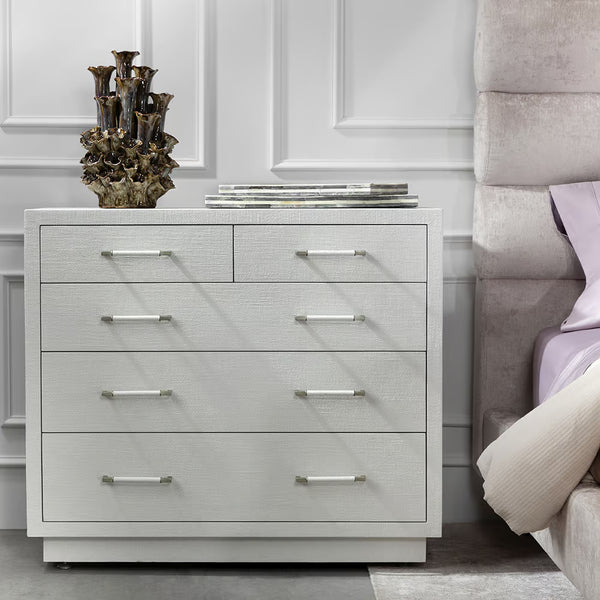 Taylor 5 Drawer Chest - White, 36"W x 18"D x 31"H