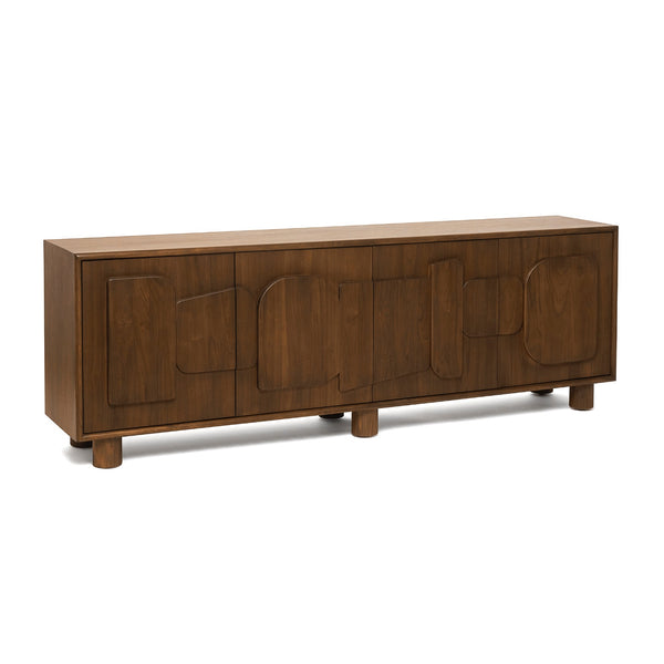 August Credenza, Classic Walnut, 90"W x 18"D x 30"H