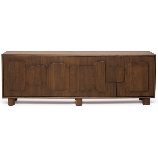 August Credenza, Classic Walnut, 90"W x 18"D x 30"H