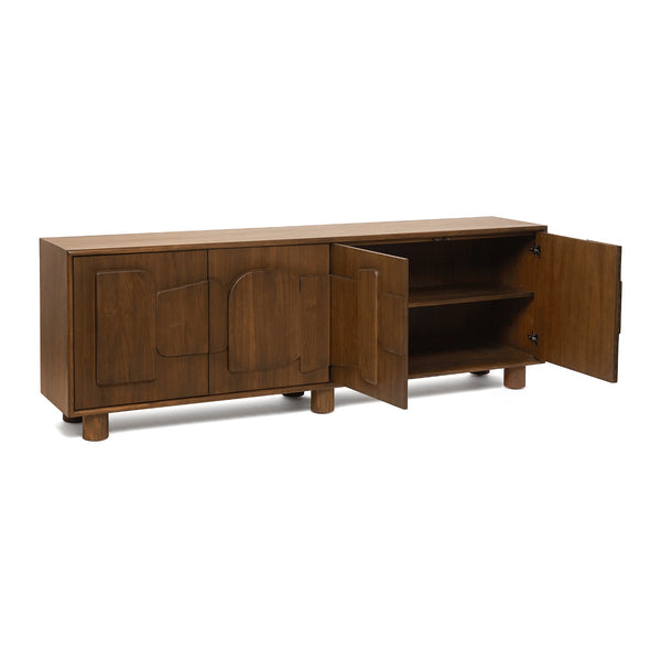 August Credenza, Classic Walnut, 90"W x 18"D x 30"H