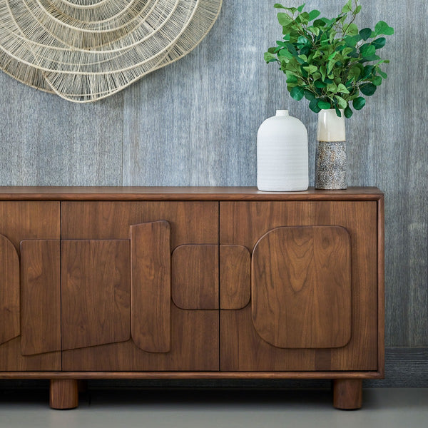 August Credenza, Classic Walnut, 90"W x 18"D x 30"H
