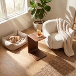Iris Hugging Table - Classic Walnut, 17"W x 15"D