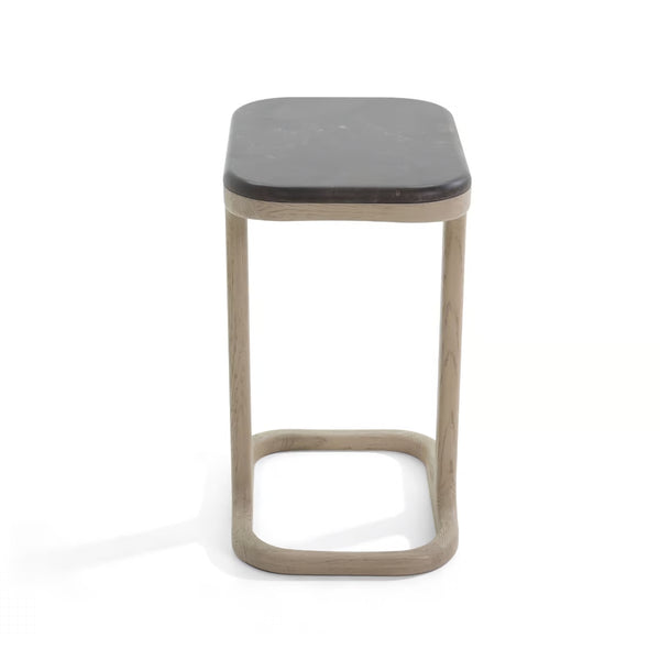 Franco Hugging Table - Washed Taupe, 20"D x 14"W