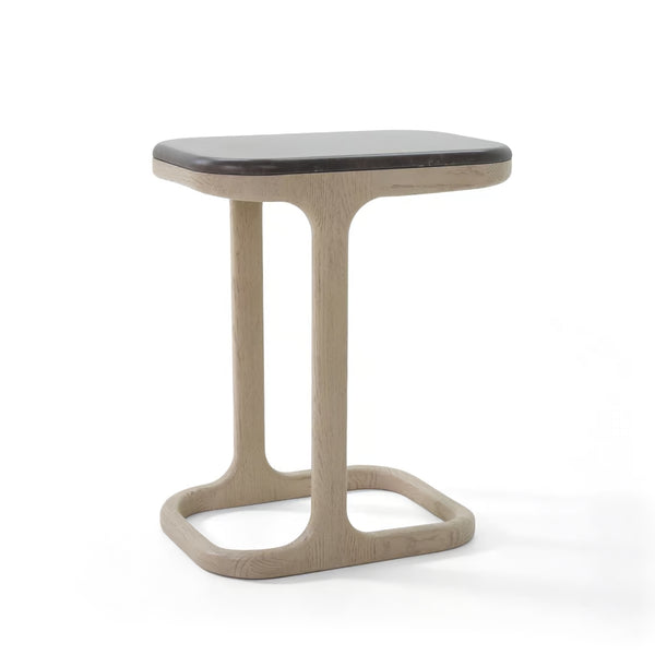 Franco Hugging Table - Washed Taupe, 20"D x 14"W