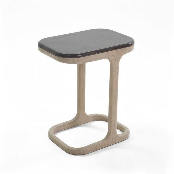 Franco Hugging Table - Washed Taupe, 20"D x 14"W