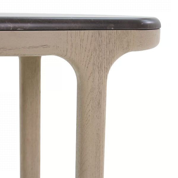 Franco Hugging Table - Washed Taupe, 20"D x 14"W