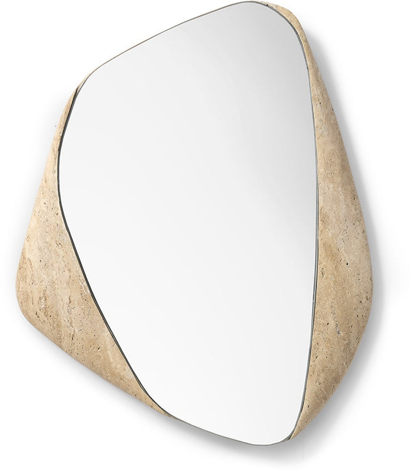 Kira Travertine Mirror, Small, 19.5"W x 2"D x 23.5"H