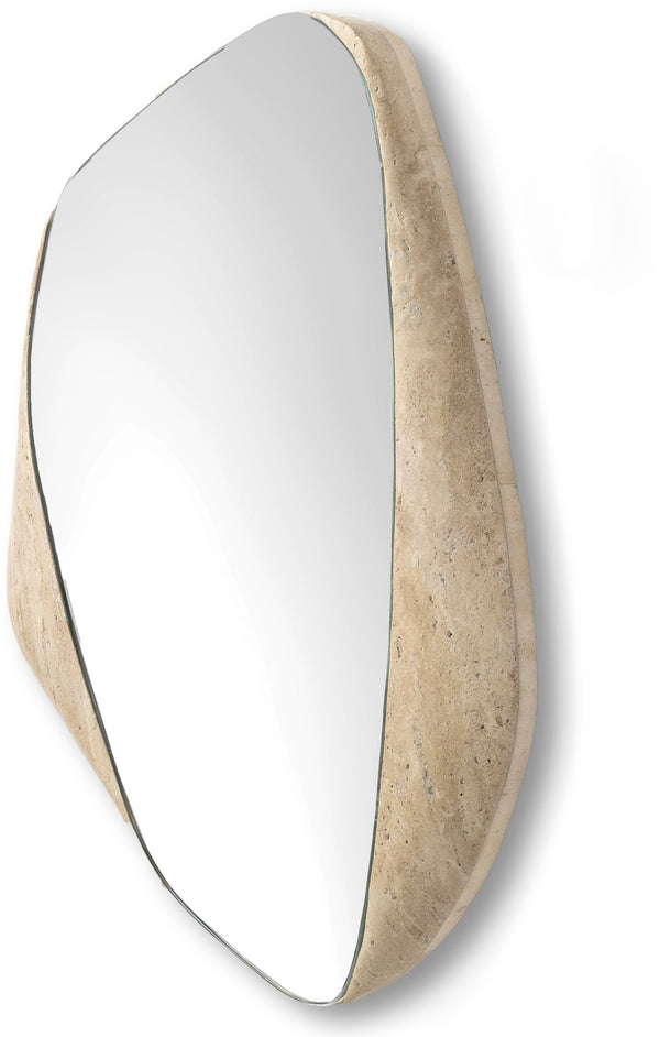 Kira Travertine Mirror, Small, 19.5"W x 2"D x 23.5"H