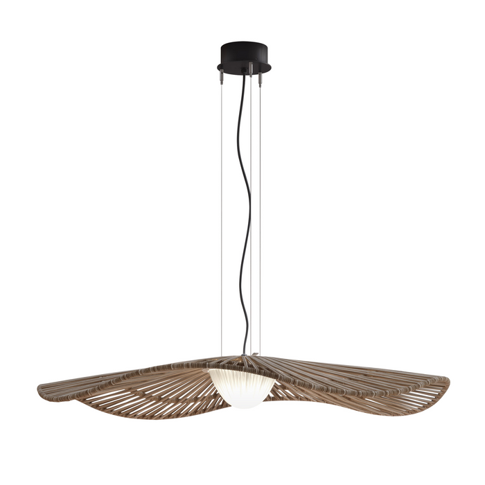 Mediterrània Outdoor 41.5" Chandelier, Brown/Brown Synthetic Fiber
