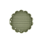 All Weather Wicker Scalloped Edge Green Round Serving Tray, 2 Sizes, Sold Separately