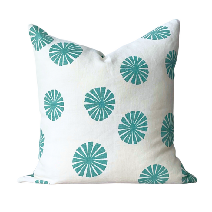 American Pie Pillow - Aqua Teal, 22" x 22"