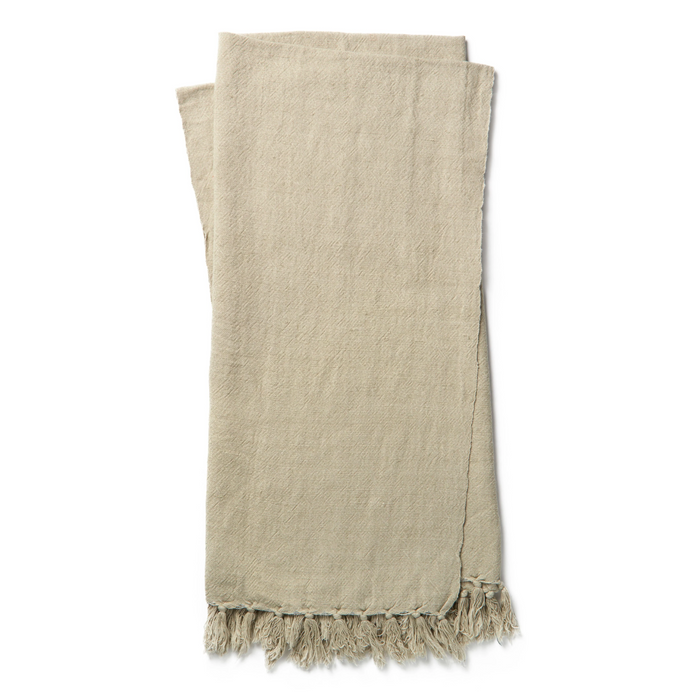 Brody Heavy Linen/Cotton Throw, Sage