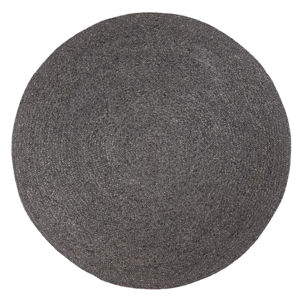 Braid Round Rug, Charcoal