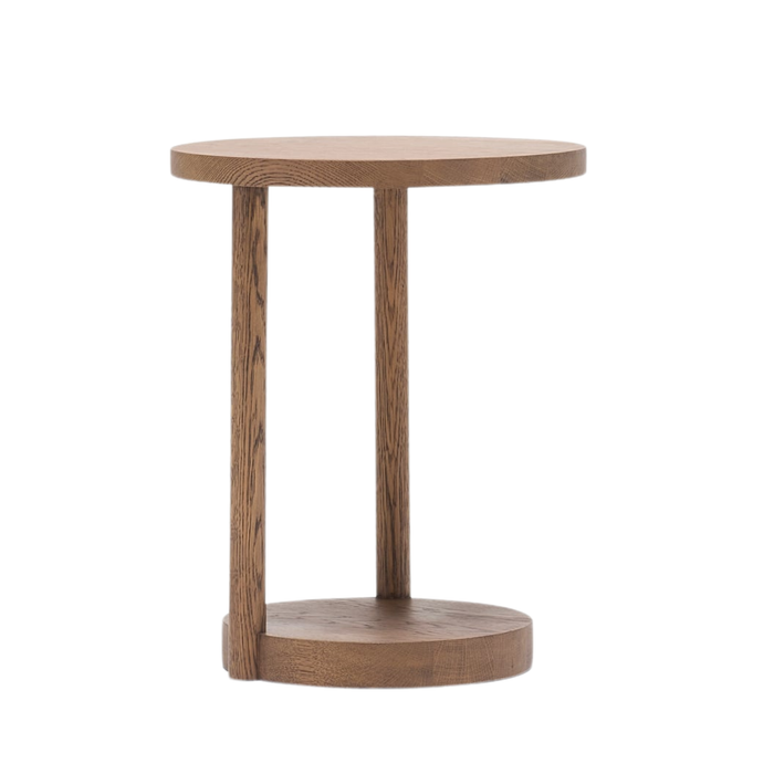 Layer End Table, Latte 15.7"Dia x 19.7"H
