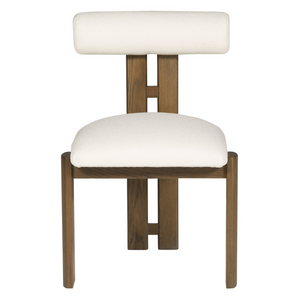 Wright Dining Chair, Jackpot Chalk Fabric / Saddle Finish