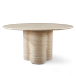 Porto Round Dining Table 60", Travertine Natural