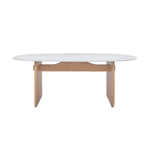 Kelly Dining Table, Light Oak with Marble Top, 78.74"W x 43.31"D