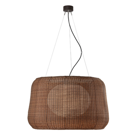 Fora 35.5" Outdoor Pendant, Natural White/Light Beige Shade