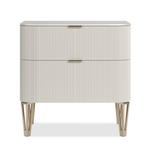 True Love Nightstand, Matte Pearl/ Gold, 26"W