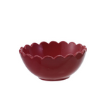 4.5" Round Stoneware Scalloped Bowls, 3 Colors