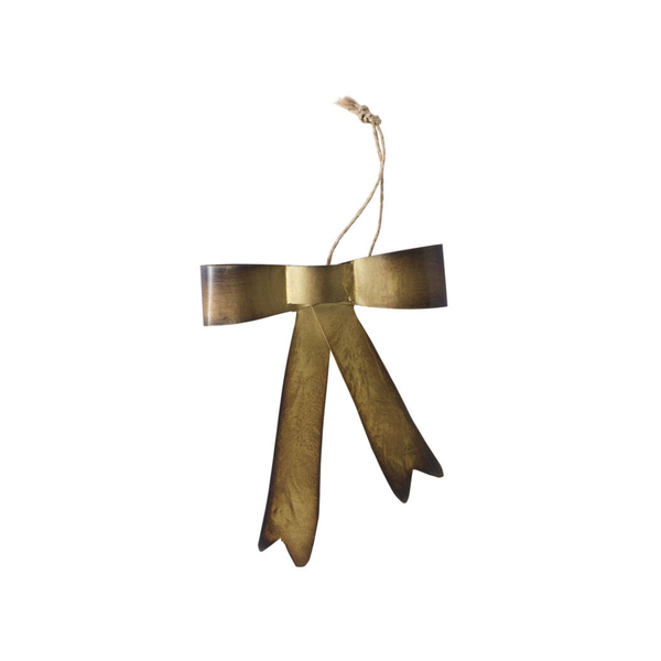 Brassy Bow Ornament, 2 Sizes