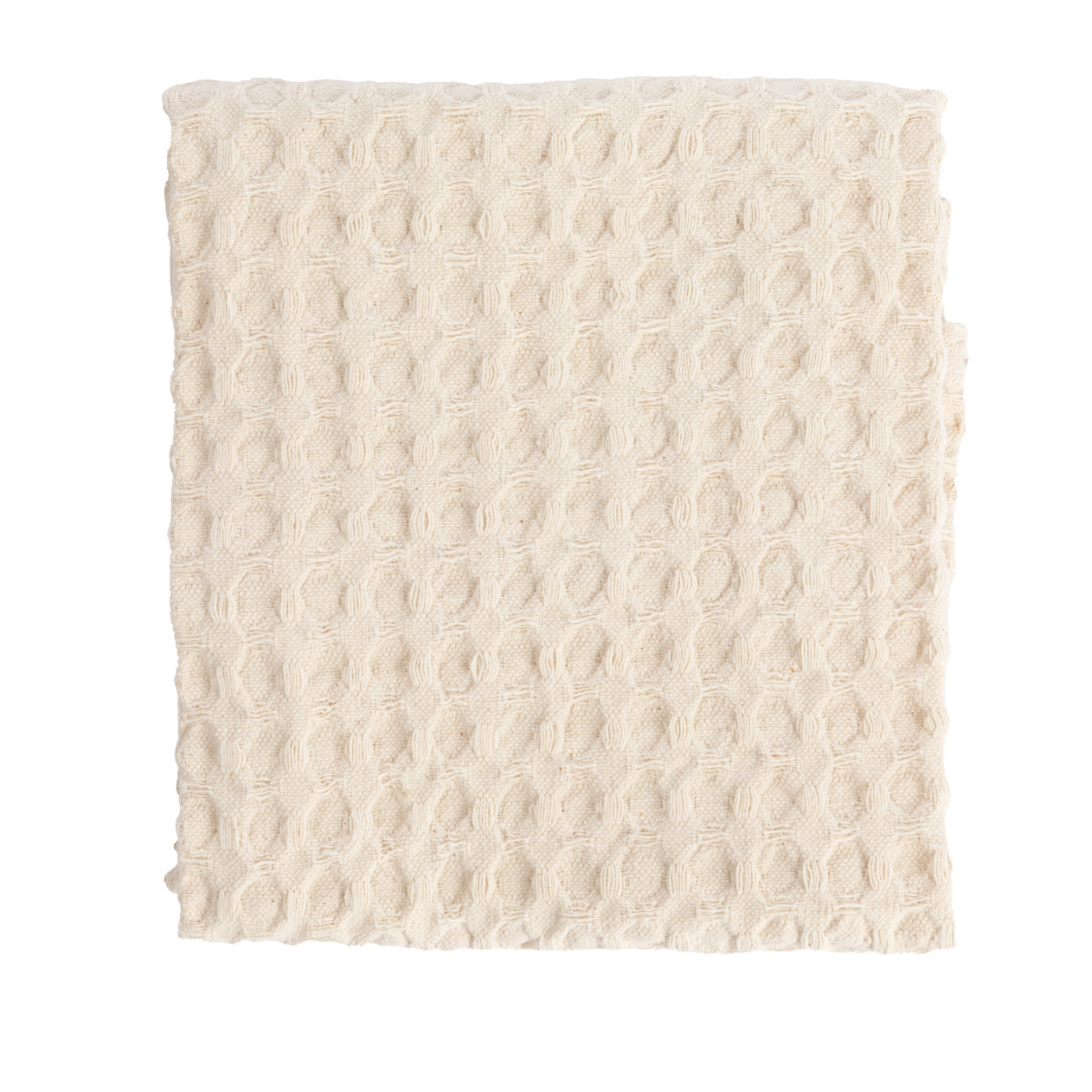 Stonewashed Cotton Waffle Weave Tea Towel, Natural