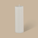 Wide Column Pillar Candle, White